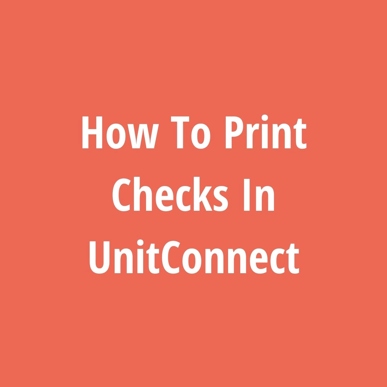 How To Print Checks